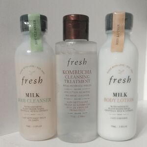 Fresh Milk Body & Kombucha Cleanser and Lotion Trio